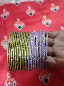 Green And Pink Bangles