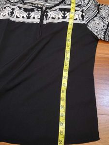 Black short Kurta/Top with Elephant Print
