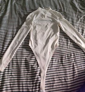 Stylish stripped White Cutout Bodysuit