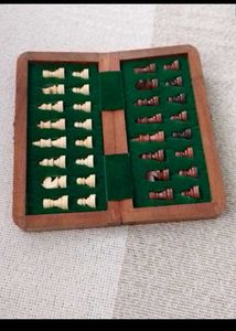 Vintage Wooden Folding Chess Set