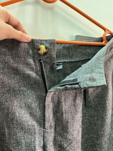 SHEIN Korean Grey Pleated Cropped Pants
