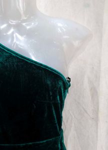 velvet dark green bodycon