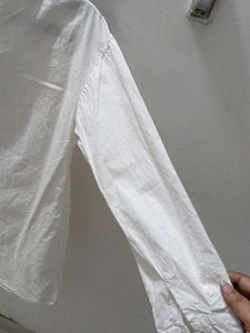 Classic White Button-Up Shirt, pure cotton.