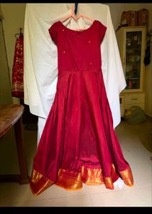 Elegant Red Silk Gown