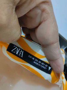ZARA Satin Short Sleeve Crop top