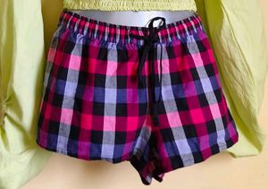 Pink Plaid Lounge Shorts