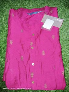 Stylish Pink Kurta with Gold Print