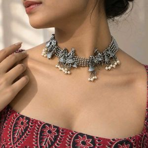 Oxidized Silver Afghani Necklace Set