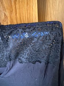 Mark and Spencer Black Lace Detail Nightdre