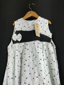 Blue Heart Printed Dress ( Women) | Chest 24| Length 24