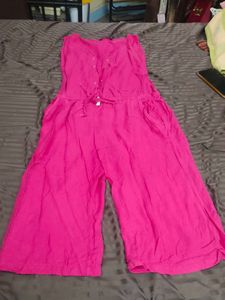 Hot Pink Sleeveless Jumpsuit