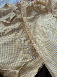 Cozy Yellow Gingham Pajama Set(FIXED)