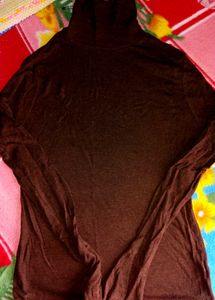 Chic Brown Turtleneck Top