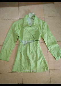 Lime Green Blazer Dress Set