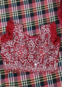 mehroon Embroidered Lehenga Choli
