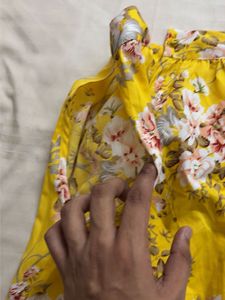 Yellow Floral Print Top