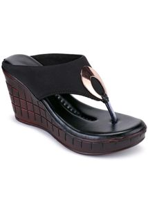 Stylish Black Wedge Sandals