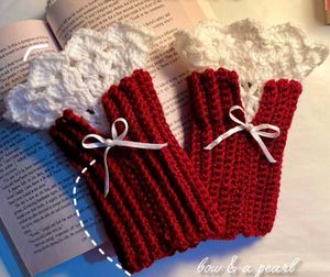 Red Crochet Fingerless Gloves