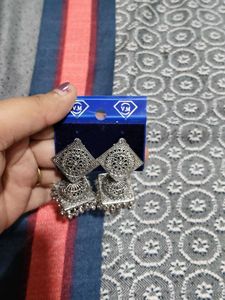 Beautiful Oxidized Silver Jhumka Earrings