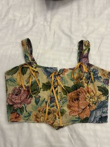 Floral Tapestry Corset Top