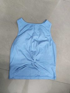 Light Blue Twist Front Tank Top