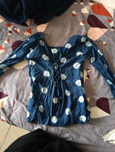 Corset back kurti with bell sleeves