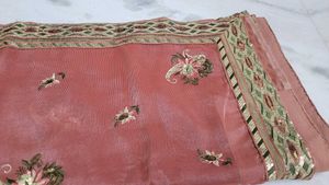 Beautiful Embroidered Saree with ready blouse