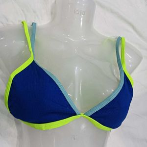 Blue Bikini 🪔Top with Neon Trim