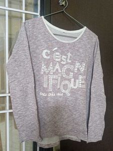 Chic Graphic Print Long Sleeve Top