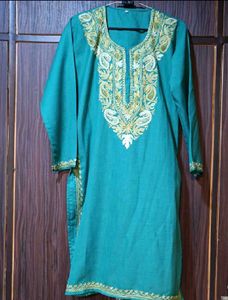 Embroidered Teal Kurta