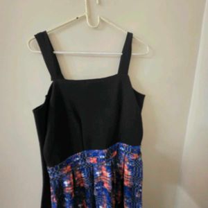 Stylish Black & Printed Midi Dress