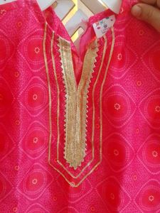 Vibrant Pink Ethnic Kurta Set with Dupatta
