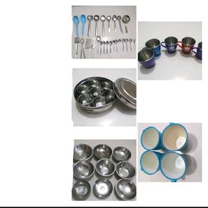 masala dabba,cup, bowl, spoon combo