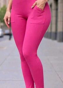 Vibrant Pink Cotton Leggings