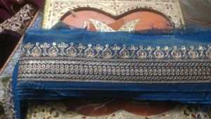 Lace, shimmer fabric lace with golden sequence wor
