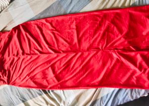 SHEIN Vibrant Red Satin Halter Neck Dress