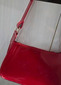 Classic Red Glossy Handbag – Fashion Essential
