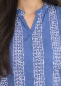 Blue Striped Cotton Kurta