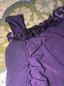 Purple One-Shoulder Ruched Dress