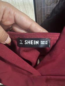 Burgundy Deep V Crop Top