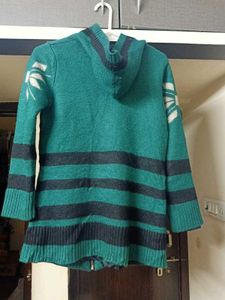 NEW Women's Green Hooded Knit Jacket