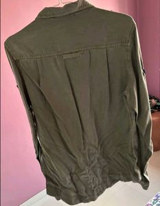 Superdry Olive Green Military Style Shirt