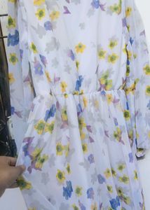 Flowy Floral Print Midi Dress