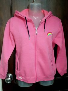 Pink Rainbow Zip-Up Hoodie
