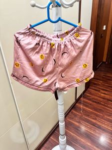 Cute Pink Smiley Face Pajama Shorts