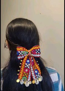 Boho Embroidered Hair Bows
