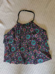Tiered Boho Mandala Print Bikini Top