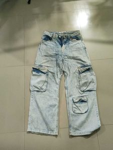 Light Wash Cargo Jeans