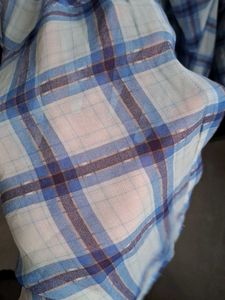 ZARA Blue Plaid Chiffon Shirt