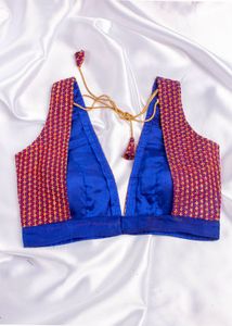 V-Neck Brocade Blouse